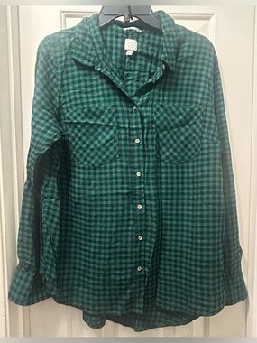 Plaid pocket Button-Up Shirt
